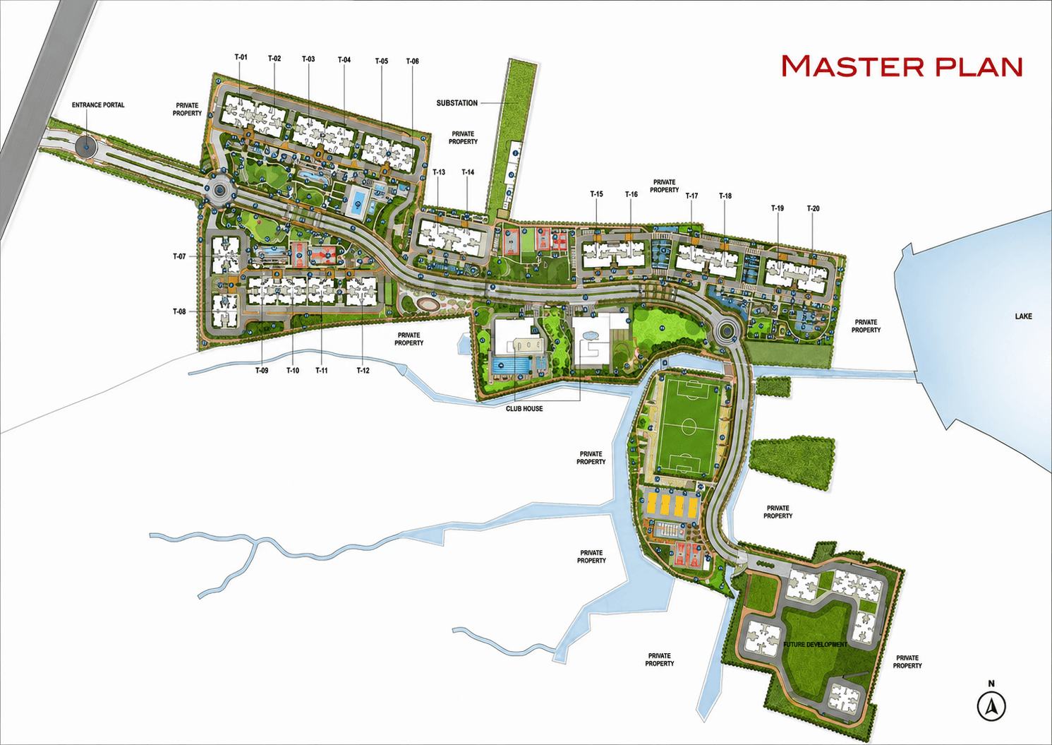 Nambiar District 25 master plan — towers, greens and amenities